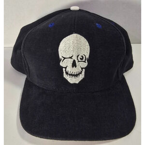 HYP Hypnotic Hats Black Cap Skull Wink Adjustable Unstructured Spiral Vintage